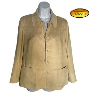 Talbots Petites 6 Woman’s Blazer Faux Suede Camel